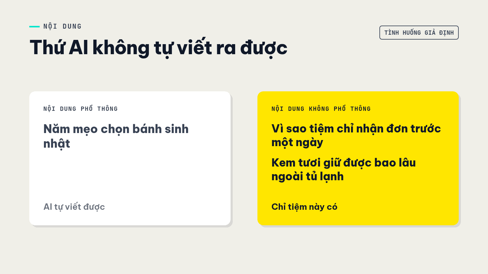 So sánh nội dung phổ thông ai cũng viết được với nội dung có kinh nghiệm riêng của doanh nghiệp