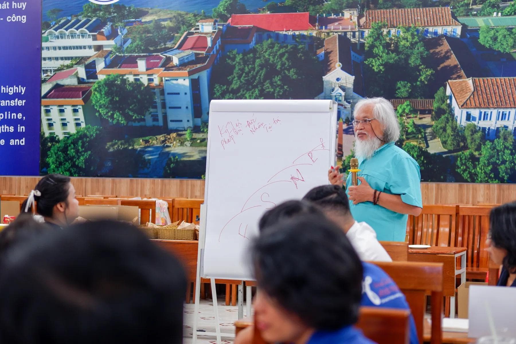 Cái bảng cuối lớp của thầy Chiến.