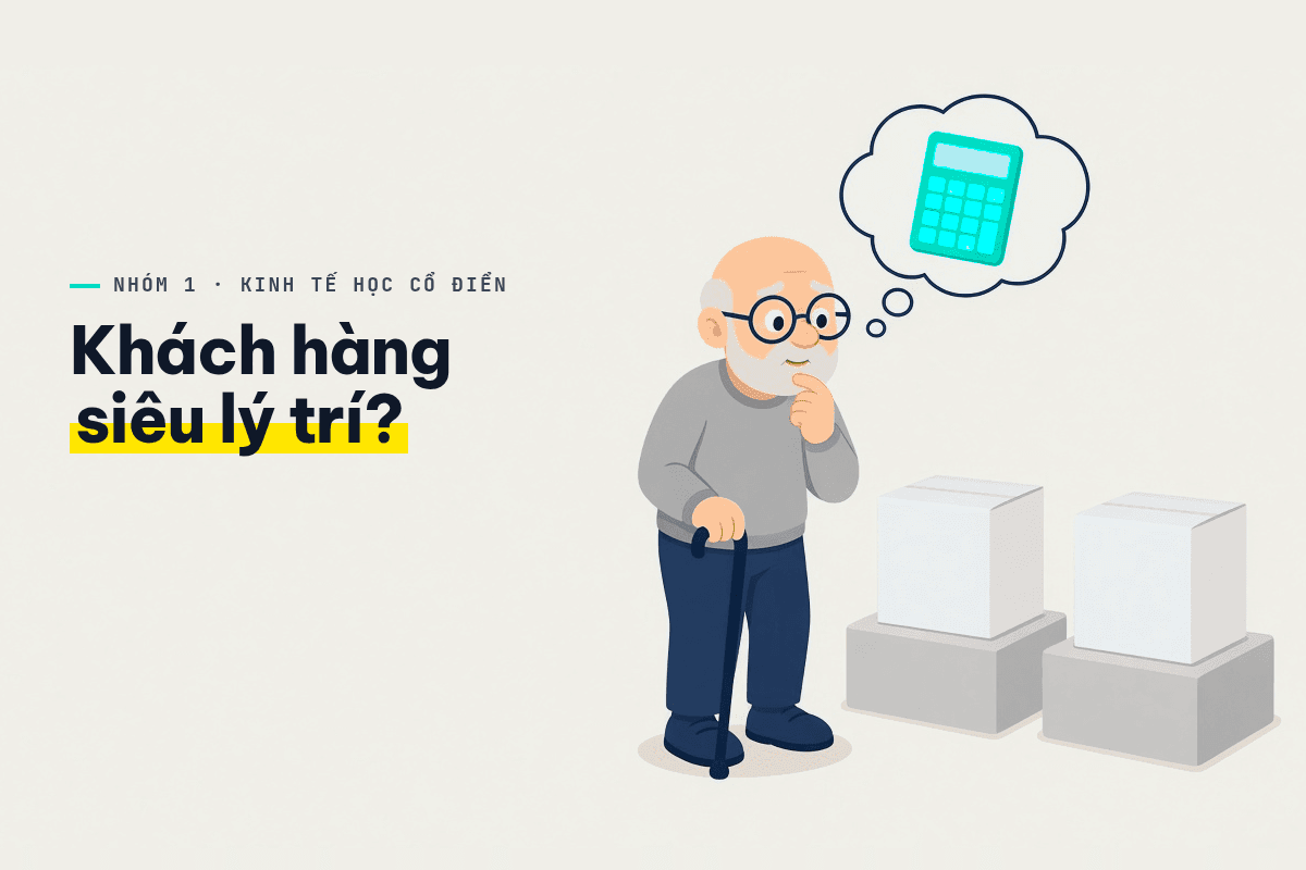 Khách hàng so sánh hai sản phẩm như có máy tính trong đầu.