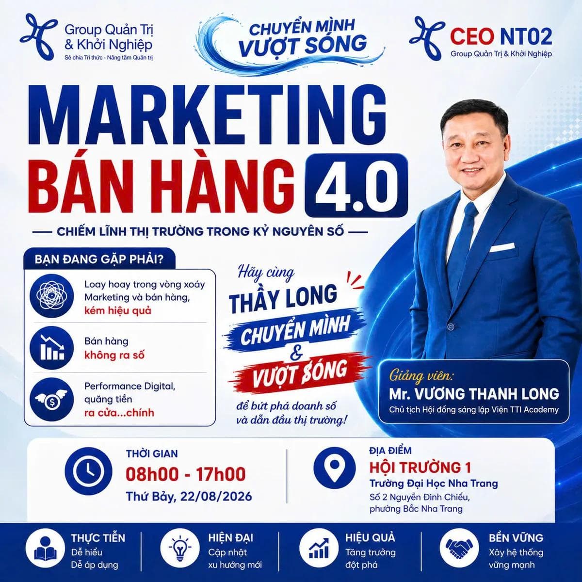 Poster Buổi Học Thứ 02 - Marketing Bán Hàng 4.0 Của Thầy Vương Thanh Long.